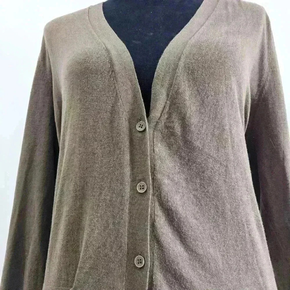 BY MALENE BIRGER Silk-Blend Button-Up Cardigan M - Picture 4 of 8
